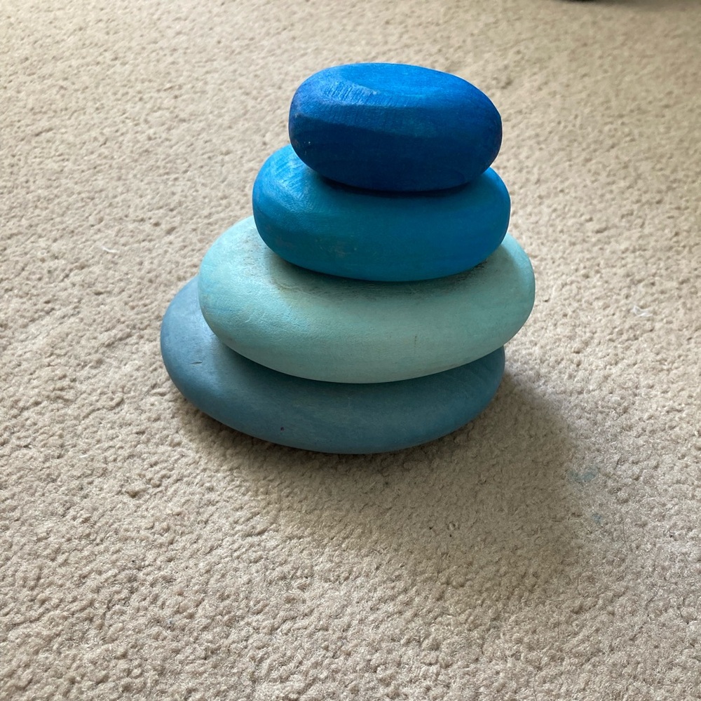 Grimms Wooden Blue River Pebbles